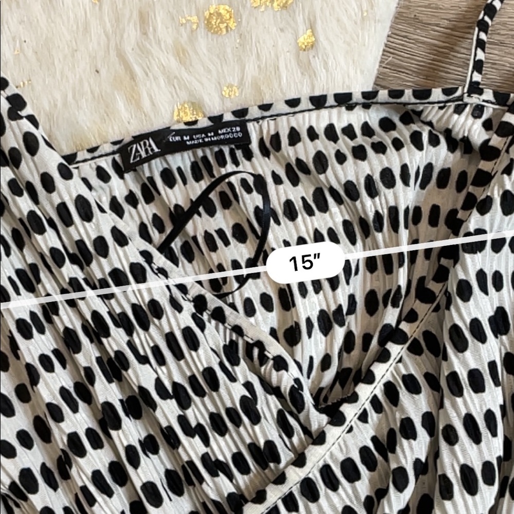 Zara polka dot retro wrap tank top - Picture 4 of 5